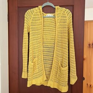 Yellow knit cardigan